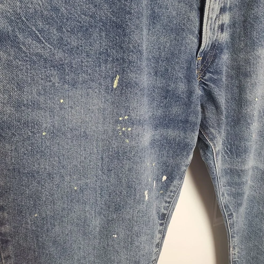 Polo Ralph Lauren‎ Varick Slim Straight Jeans 34x32 Actual 34x30 Paint Splatter